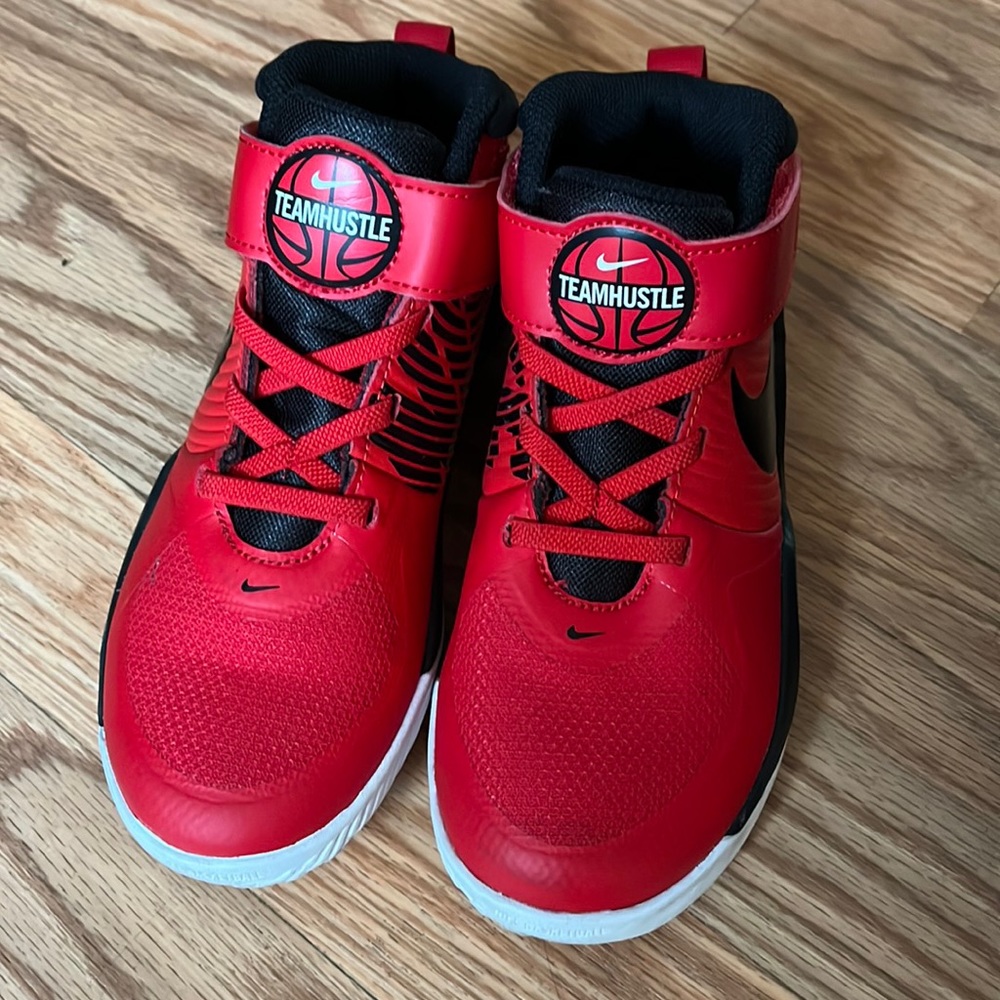 Boys Red Nike Basketball Shoes. Size 1.